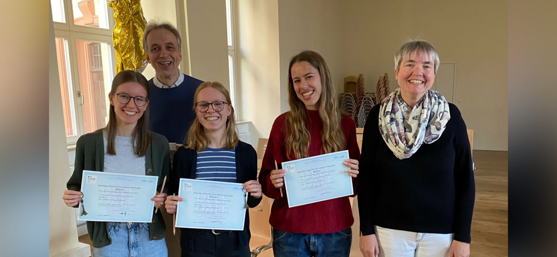 Verleihung der DELF-Diplome im Gymnasium